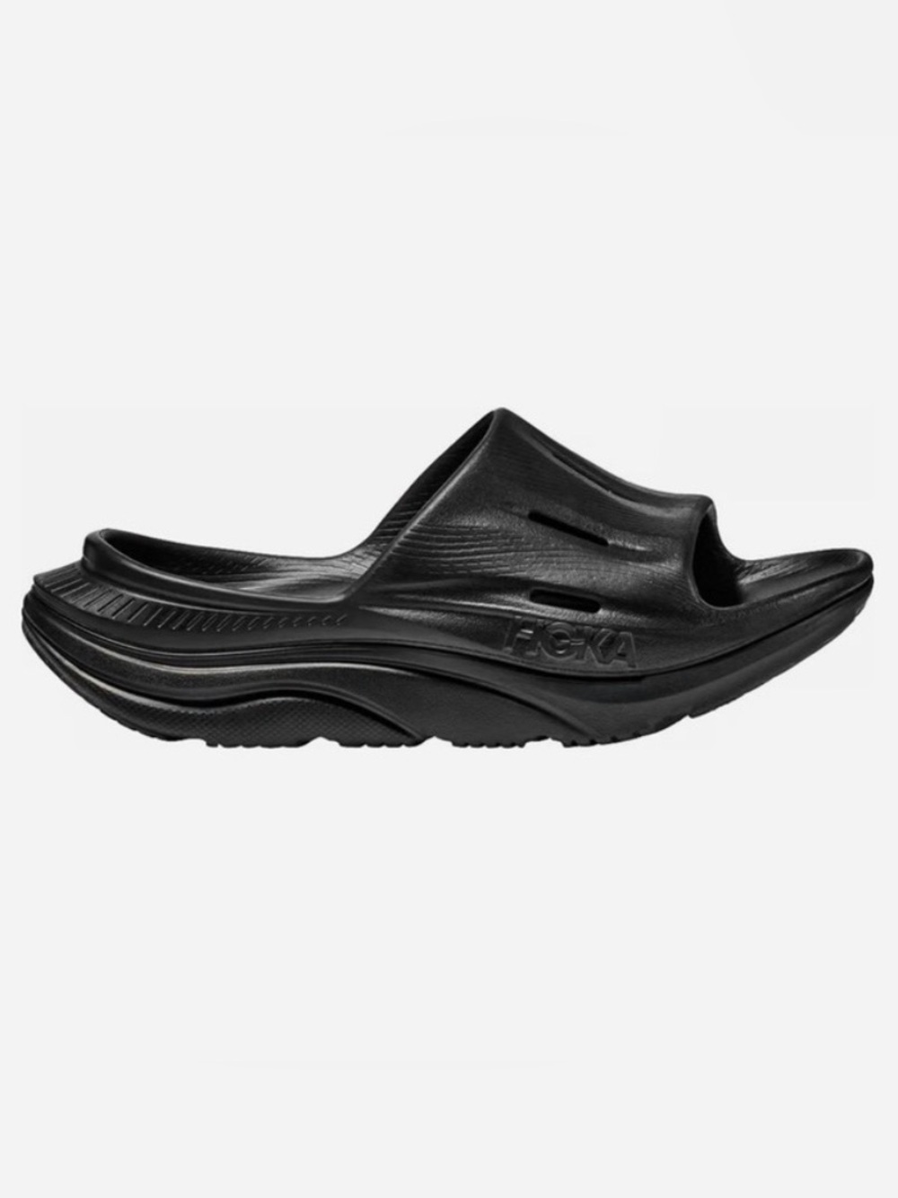 Hoka Men's Black Reovery Slide 3 Cushion Sandals
